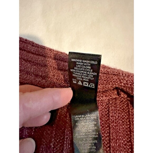 Womens Axcess SOFT Wool Blend Pullover Open Knit Sweater XL  Burgundy Maroon - Picture 11 of 13